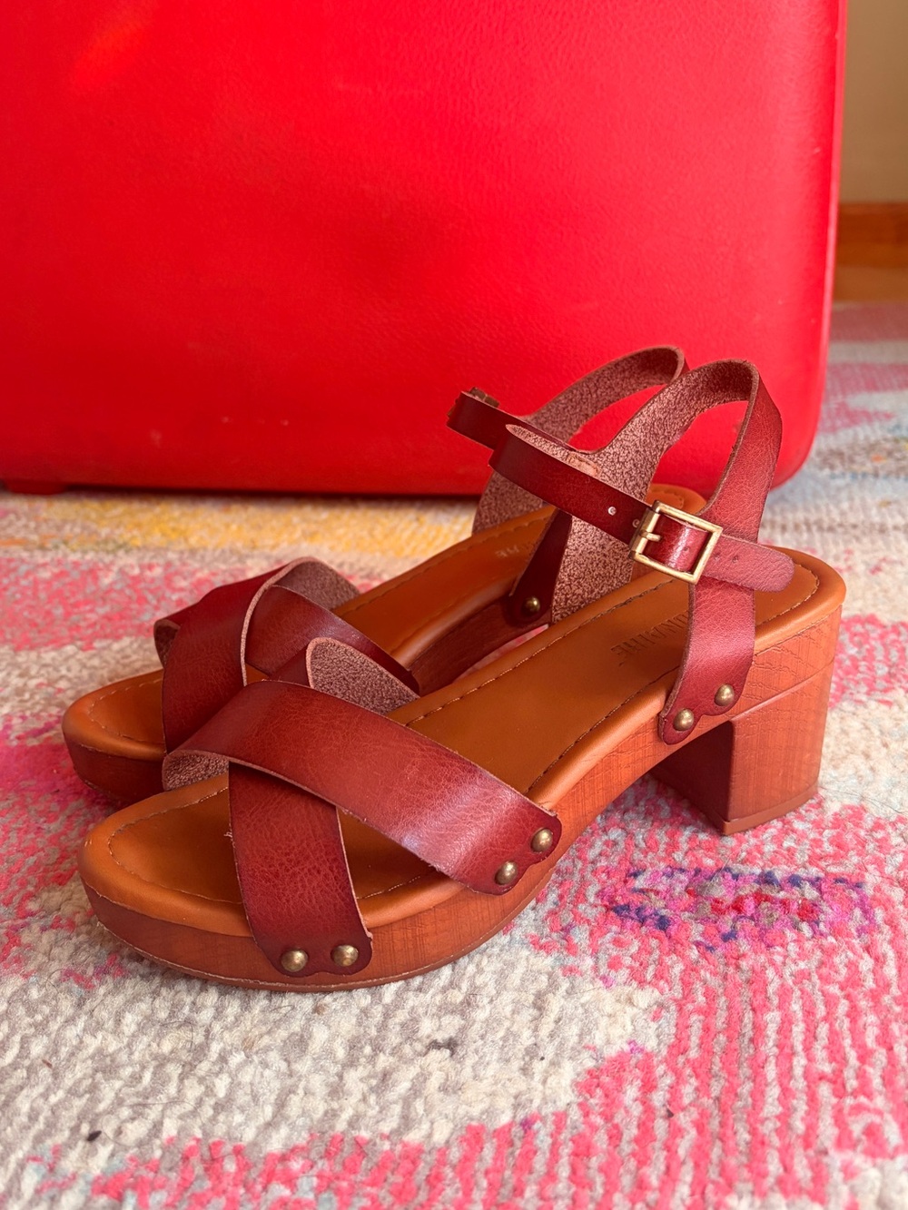 Cushionare Clog Sandals - Women’s 6.5 - Brow/Red Shade